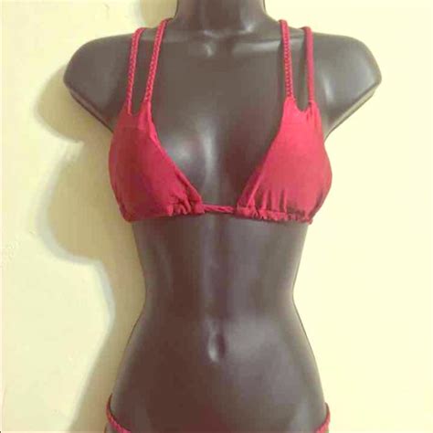 Swim Nwt Sexy Strappy Red Bikini Cheeky Bottoms Last Poshmark