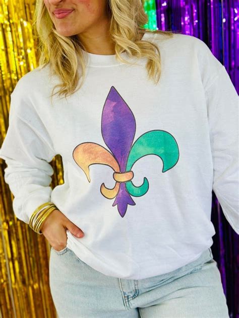 Fleur De Lis Sweatshirt Mardi Gras Sweatshirt Funny Mardi Gras New