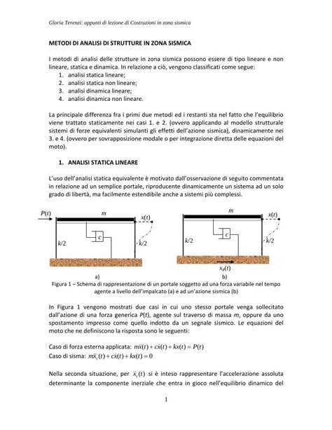 Pdf Metodi Di Analisi Di Strutture In Zona Sismica Dokumen Tips