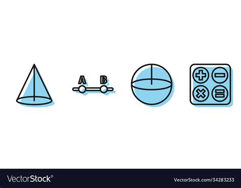 Set line calculator graph schedule chart Vector Image