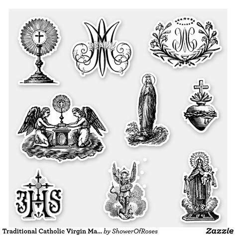 Traditional catholic virgin mary angels saints sticker zazzle – Artofit