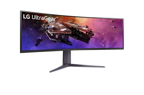 Геймърски Монитор LG 45GR75DC-B, 44.5", VA Curved, DQHD 5120x1440 ...