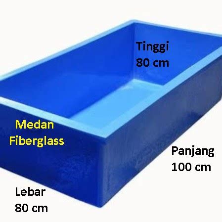 Jual Bak Fiber 100 X 80 X 80 Fiberglas Kolam Tandon Ikan Air Fiberglass