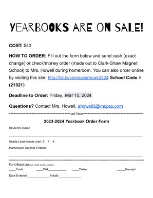 Fillable Online Yearbook Order Form Connect Suite Fax Email