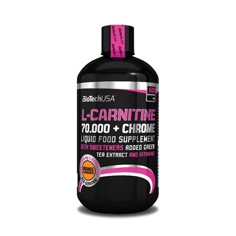 BioTech USA L-CARNITINE + CHROME 70.000 LIQUID 500ML FAT BURNER WEIGHT ...