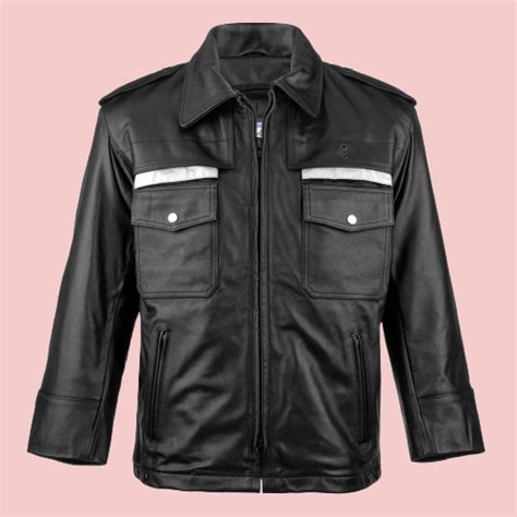 Police Motorcycle Leather Jacket - AirBorne Jacket