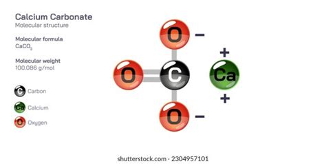 Calcium Carbonate Molecular Structure Formula Periodic Stock Vector ...