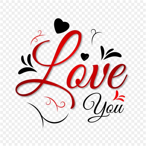 Love You Typography With Ornament And Heart Love Valentine Heart Png