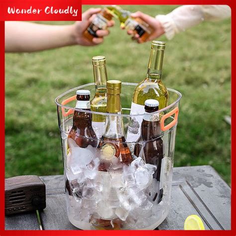 Wander Cloudly Clear Acrylic Storage Tub Beer Bucket Beverage Chiller ...