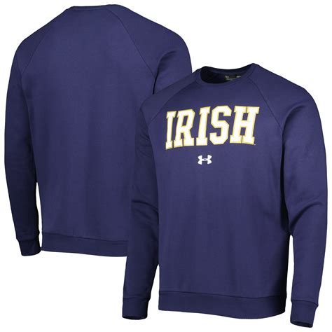 Mens Under Armour Navy Notre Dame Fighting Irish All Day Raglan Sweatshirt