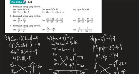 Jalan Kerja Buku Teks Matematik Tingkatan 2 T2 Bab 2 Pemfaktoran Dan