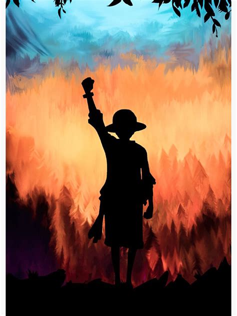 Luffy Silhouette Sticker For Sale By Nathanielhast Redbubble