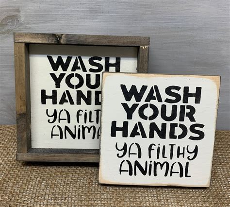 Wash Your Hands Funny Bathroom Sign Bathroom Decor | Etsy