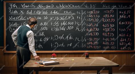 Premium AI Image | teacher in classroom teacher in front of blackboard ...