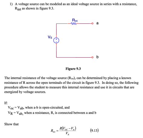 Solved A Voltage Source Can Be Modeled As An Ideal Voltage Chegg