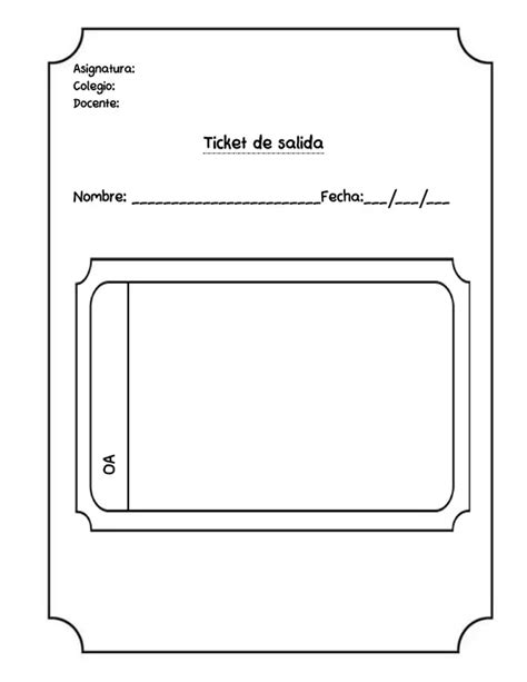 Plantillas Ticket De Salida Profe Social