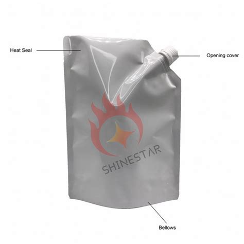 Custom Logo Aluminium Foil Recycled Plastic Stand Up Recyclable Shs 09 Spouted Liquid Stand Up