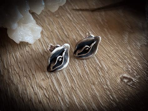 Sterling Silver Yoni Earrings Sacred Vagina Earrings Vulva Etsy