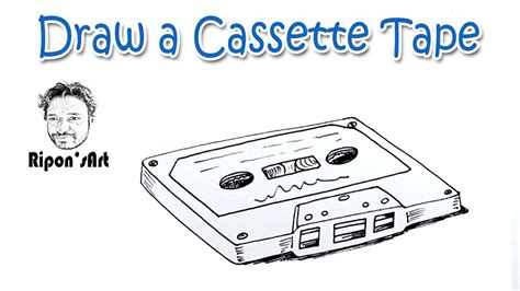 How To Draw A Cassette Tape Easy And Step By Step Ripon S Art Youtube