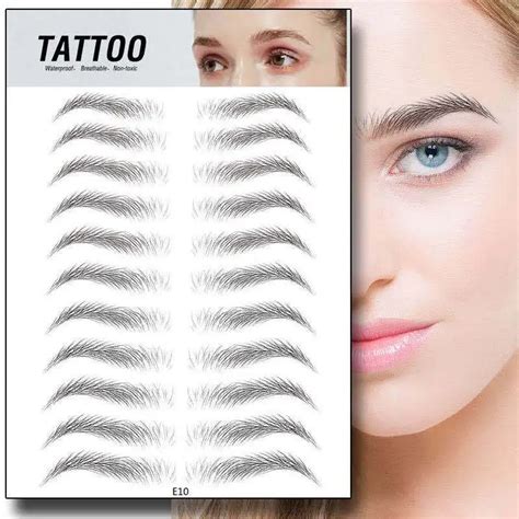 Autocollant de tatouage de sourcils étanche 6D similaires à des poils