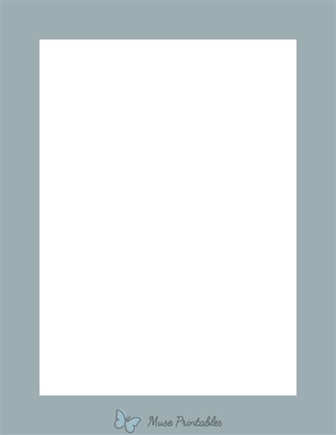 Printable Blue Gray Solid Page Border