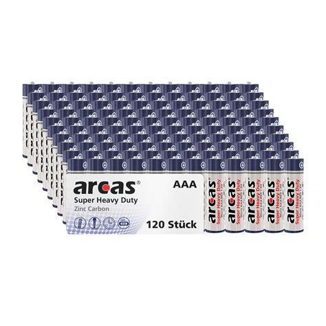 120 Stück Batterien AA AAA Arcas 1 5V Super Heavy Duty Long Life Zink