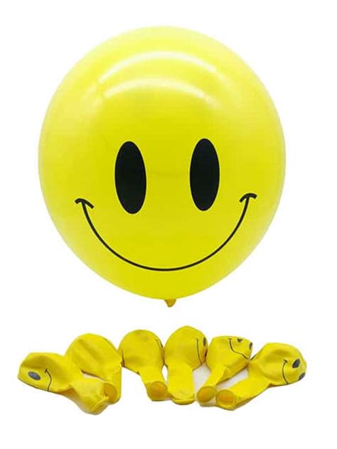 12'' Latex Yellow Smiley Face Balloon | Sin Tat Toys