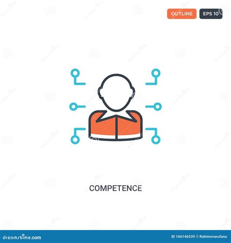 2 Color Competence Concept Line Vector Icon Isolated Two Colored