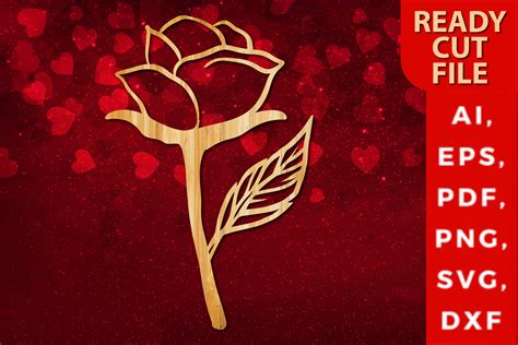 Valentine Rose Laser Cut Design Svg Graphic By Ngised · Creative Fabrica