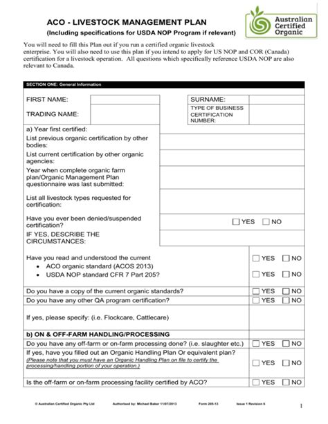 205 13 Organic Livestock Plan V1 6