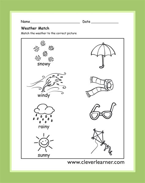 Kindergarten Weather Worksheets