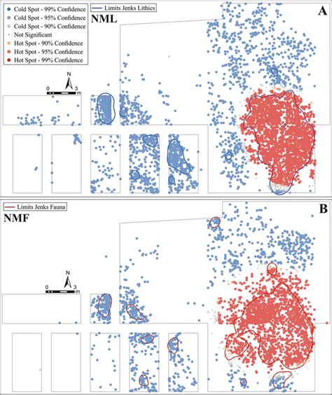 Getis-Ord Gi* applied to the variable of nearest neighbours in lithics ...