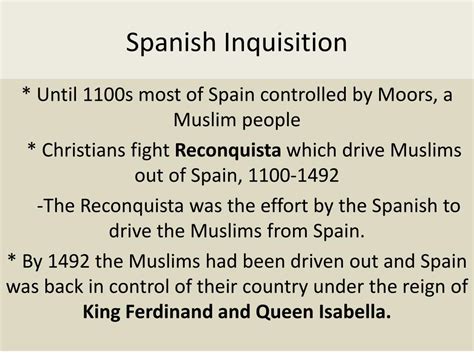 Spanish Inquisition Timeline