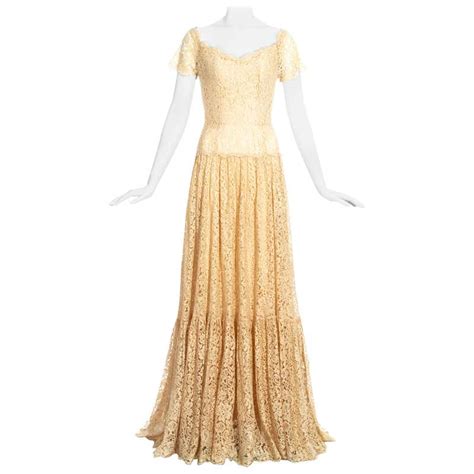 A 60s Vintage Chanel Haute Couture Embellished Silk Dress For Sale At