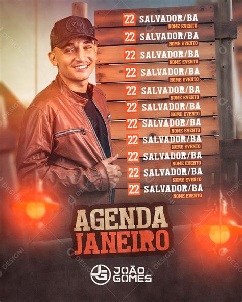 Flyer Story Agenda Janeiro João Gomes Social Media PSD Editável