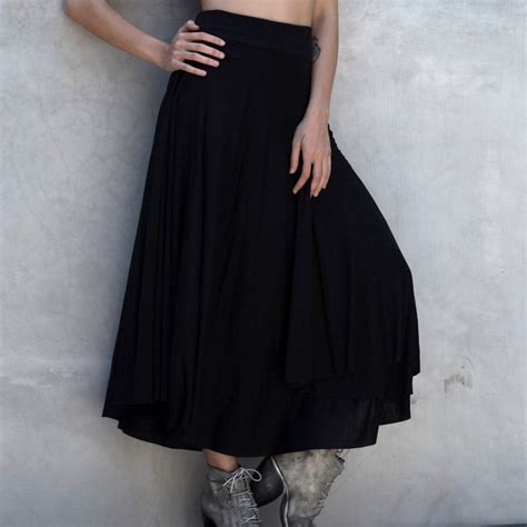 Long Black Circle Skirt Full Circle Skirt Long Maxi Skirt Etsy