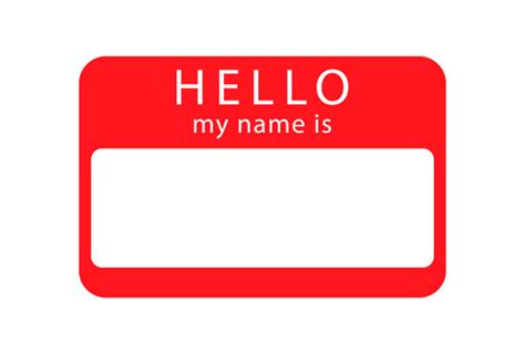 Blank Hello My Name Is Name Tag Stickers Illustrations Royalty Free