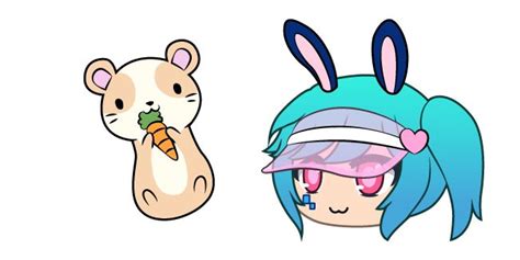 Gacha Life Lusa and Hamster cursors – Custom Cursor | Hamster, Pink eyes, Bunny ear