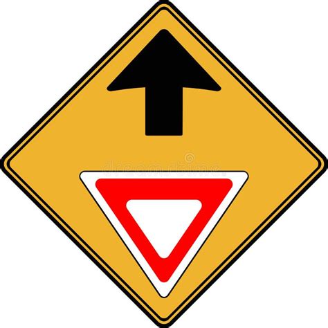 Road Sign, Give Way Sign Ahead. Vector Image. Stock Vector ...