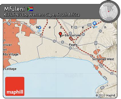 Free Shaded Relief Map of Mfuleni