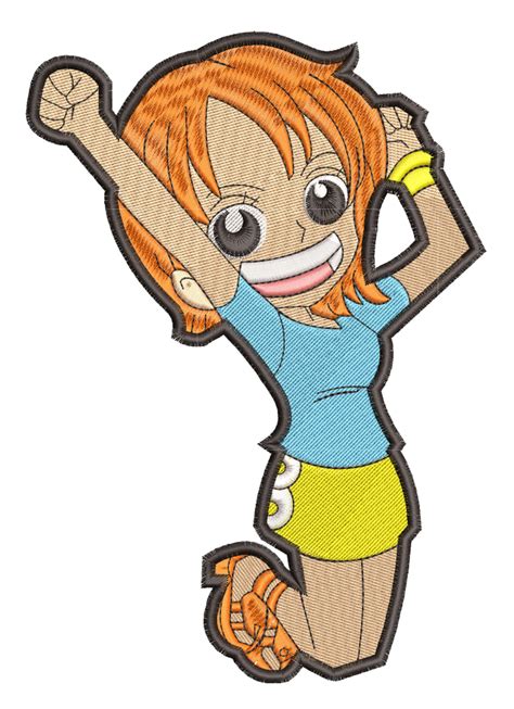 Anime Embroidery Nami Chibi Jump - A.G.E Store | designs patterns