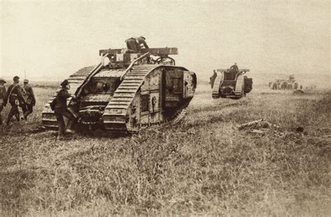 World War 1 Tanks. British Tanks Advancing In Battle History - Item ...