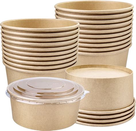 37 Oz Disposable Take Out Bowls with Clear Lids,25 Pack Disposable Food - Restaurant Disposables