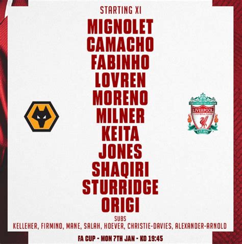 Liverpool lineup v Wolves : r/FantasyPL