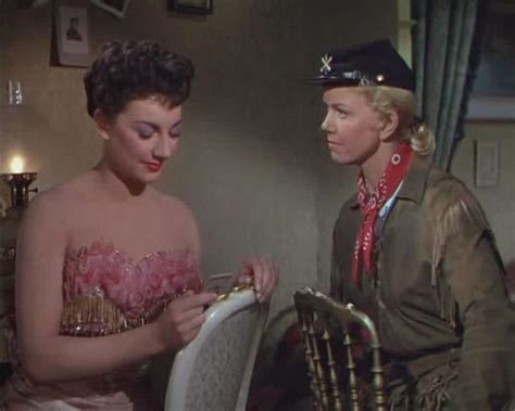 Allyn Ann McLerie as 'Katie' and Doris Day as 'Calam' in "Calamity Jane ...