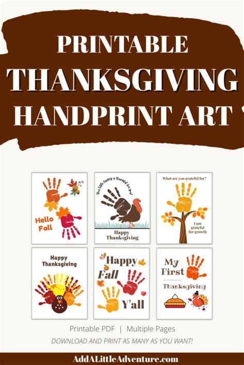 Thanksgiving Handprint Art Downloadable Pdf Add A Little Adventure