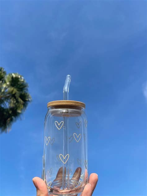 Mini Hearts Glass Can Iced Coffee Libbey Glass Hearts Glass Can Glass