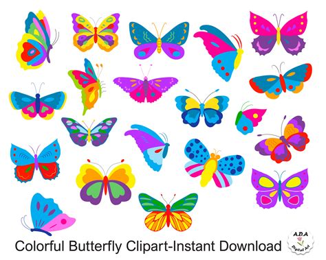 Colorful Butterflies Clipart