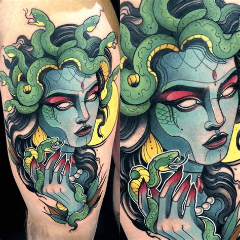 Neo Traditional Medusa Tattoo Tattoogoto