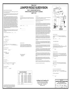 Fillable Online FINAL PLAT JUNIPER RIDGE SUBDIVISION Gypsum Fax Email